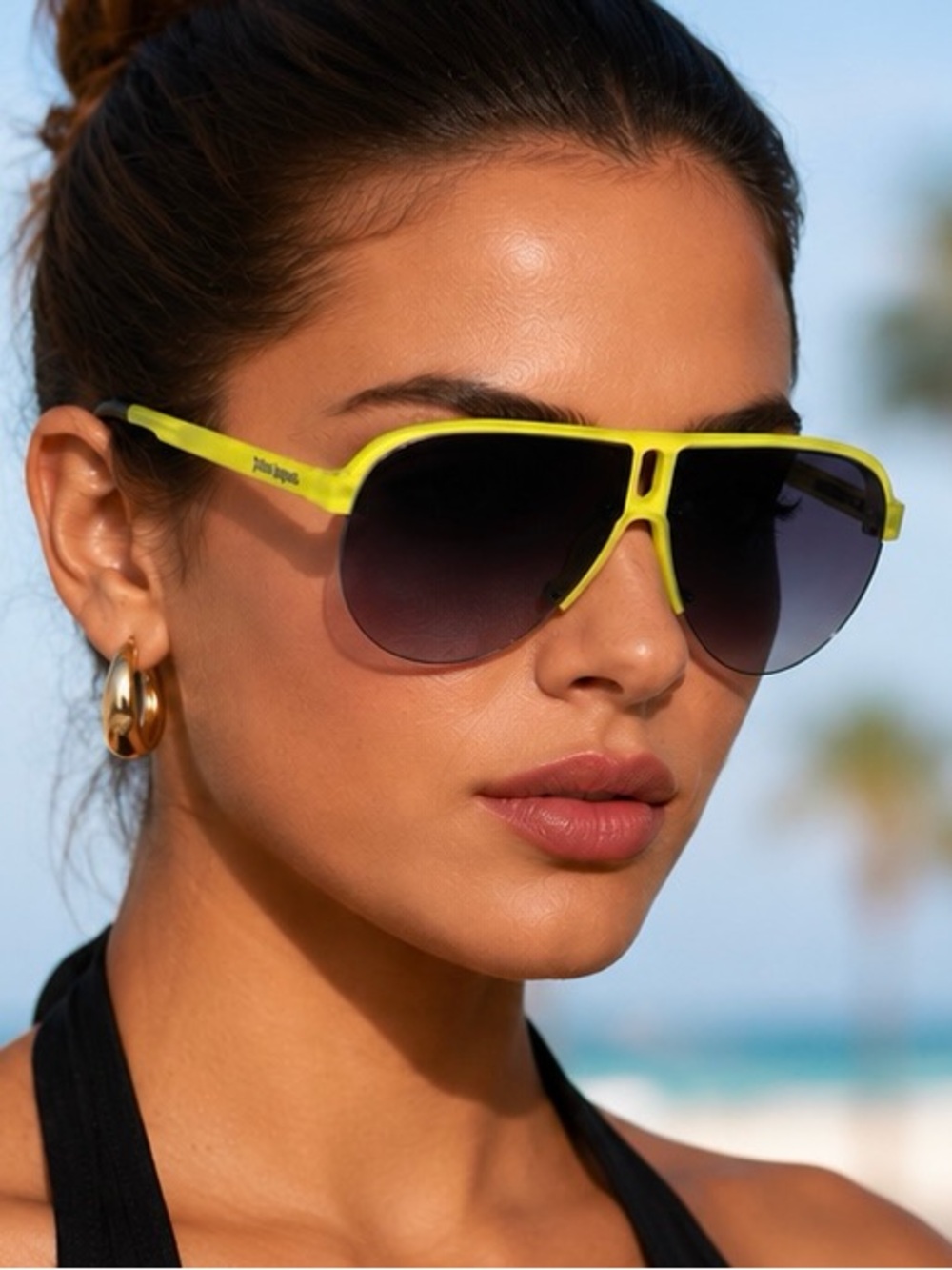 New, PALM ANGELS Sunglasses Trinity PERI10B 1809 Authentic